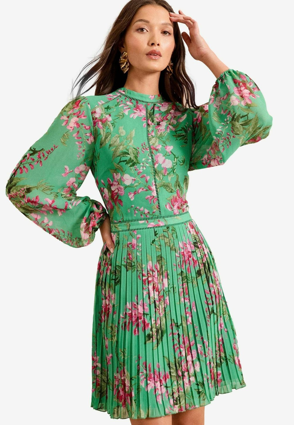 Повседневное платье REGULAR FIT - FLORAL PRINT PLEATED LONG SLEEVE Love & Roses, зеленый
Повседневное платье REGULAR FIT - FLORAL PRINT PLEATED LONG SLEEVE Love & Roses, зеленый