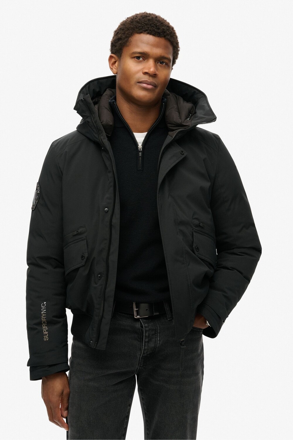 Городская утепленная куртка бомбер Superdry, черный
Городская утепленная куртка бомбер Superdry, черный