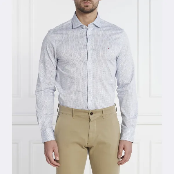 Рубашка узкого кроя из джерси с цветочным принтом Tommy Hilfiger, белый 
Рубашка узкого кроя из джерси с цветочным принтом Tommy Hilfiger, белый