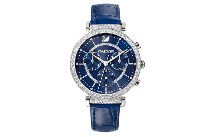 Swarovski Часы Passage Chrono Wrist Watch Quartz Movement Genuine Leather Strap Blue Dial Women's Watch, Blue
Swarovski Часы Passage Chrono Wrist Watch Quartz Movement Genuine Leather Strap Blue Dial Women's Watch, Blue