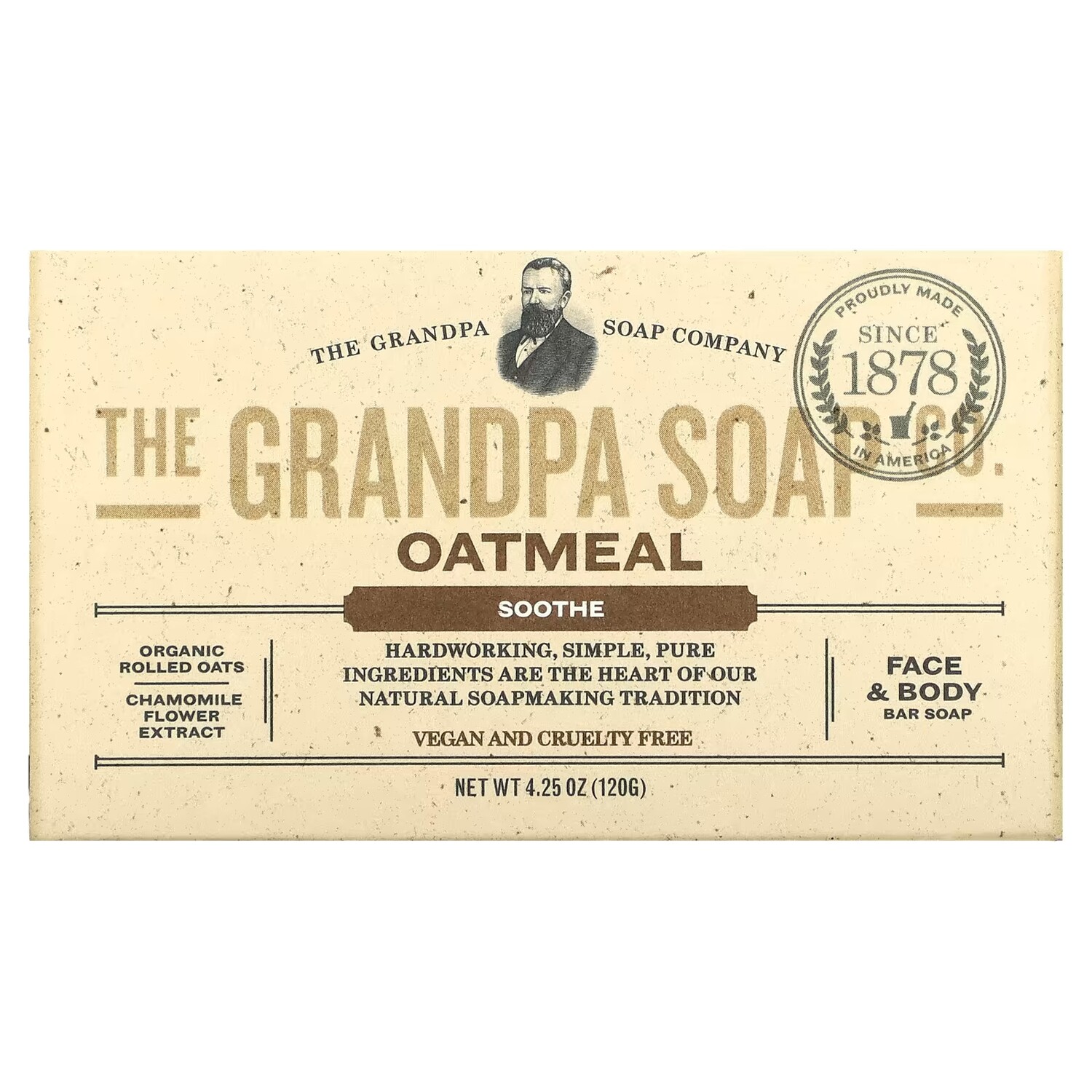 Мыло для лица и тела The Grandpa Soap Co. Soothe Oatmeal, 4,25 унции (120 г)
Мыло для лица и тела The Grandpa Soap Co. Soothe Oatmeal, 4,25 унции (120 г)