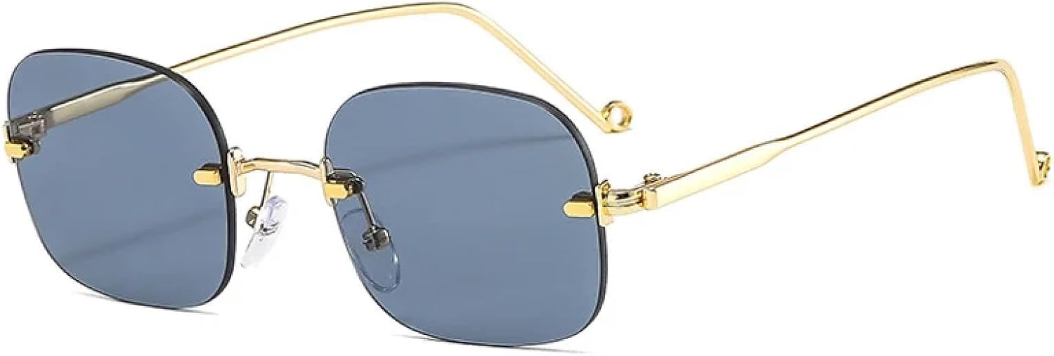 Маленькие солнцезащитные очки без оправы для женщин, модные панк-очки для мужчин, без оправы, синие линзы, прозрачные линзы, защита от УФ-излучения UV400 VVTWSSW, C1gold-black
Маленькие солнцезащитные очки без оправы для женщин, модные панк-очки для мужчин, без оправы, синие линзы, прозрачные линзы, защита от УФ-излучения UV400 VVTWSSW, C1gold-black