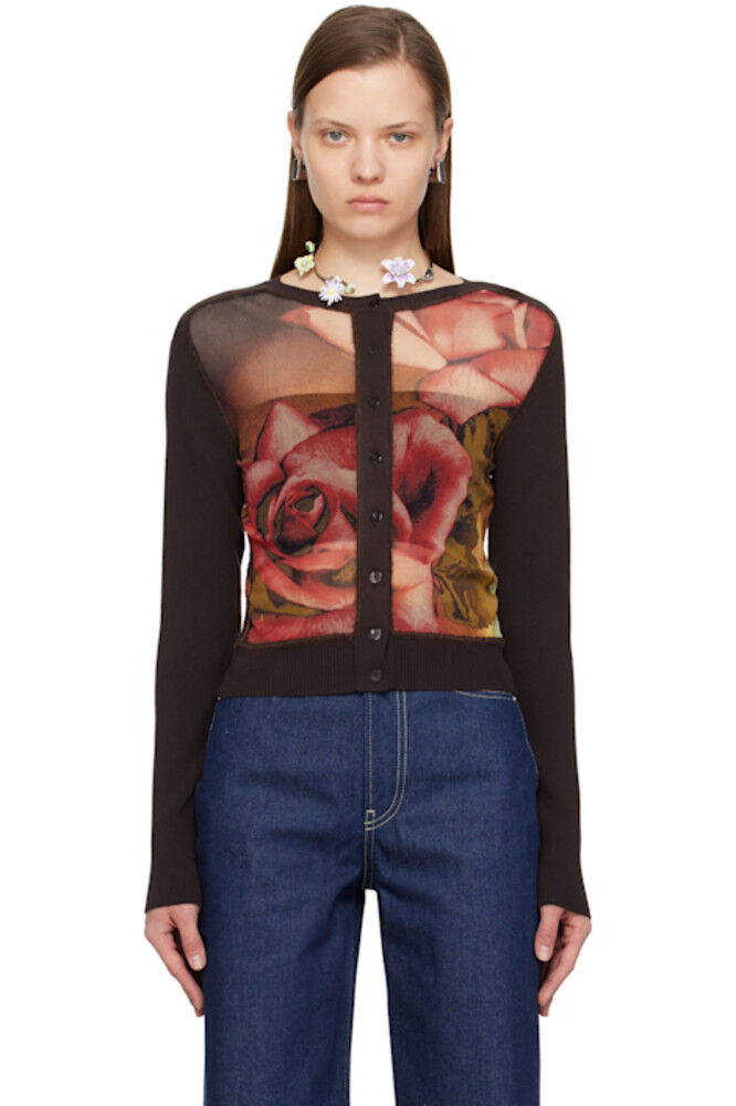 Кардиган с коричневыми и зелеными розами Jean Paul Gaultier
Кардиган с коричневыми и зелеными розами Jean Paul Gaultier