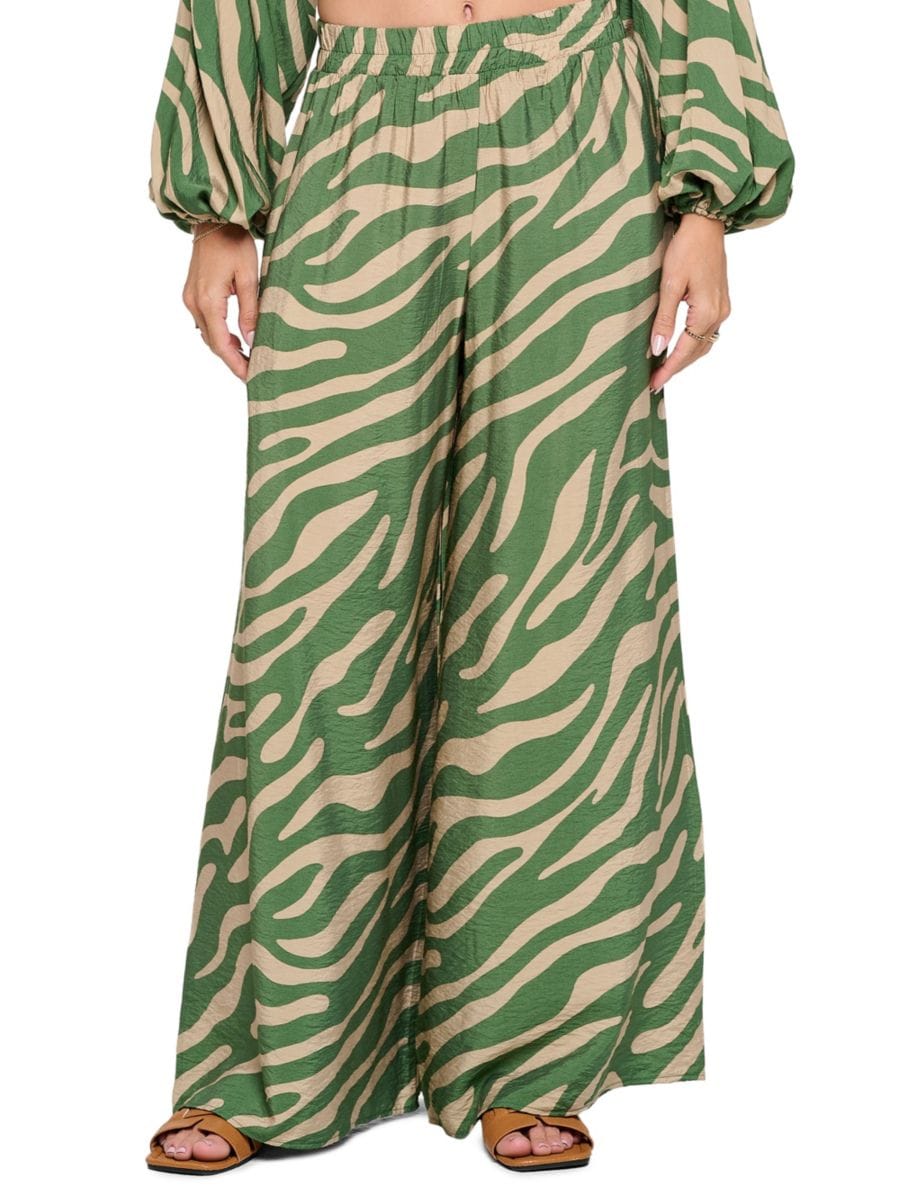 Широкие брюки с анималистичным принтом Renee C., зеленый
Широкие брюки с анималистичным принтом Renee C., зеленый