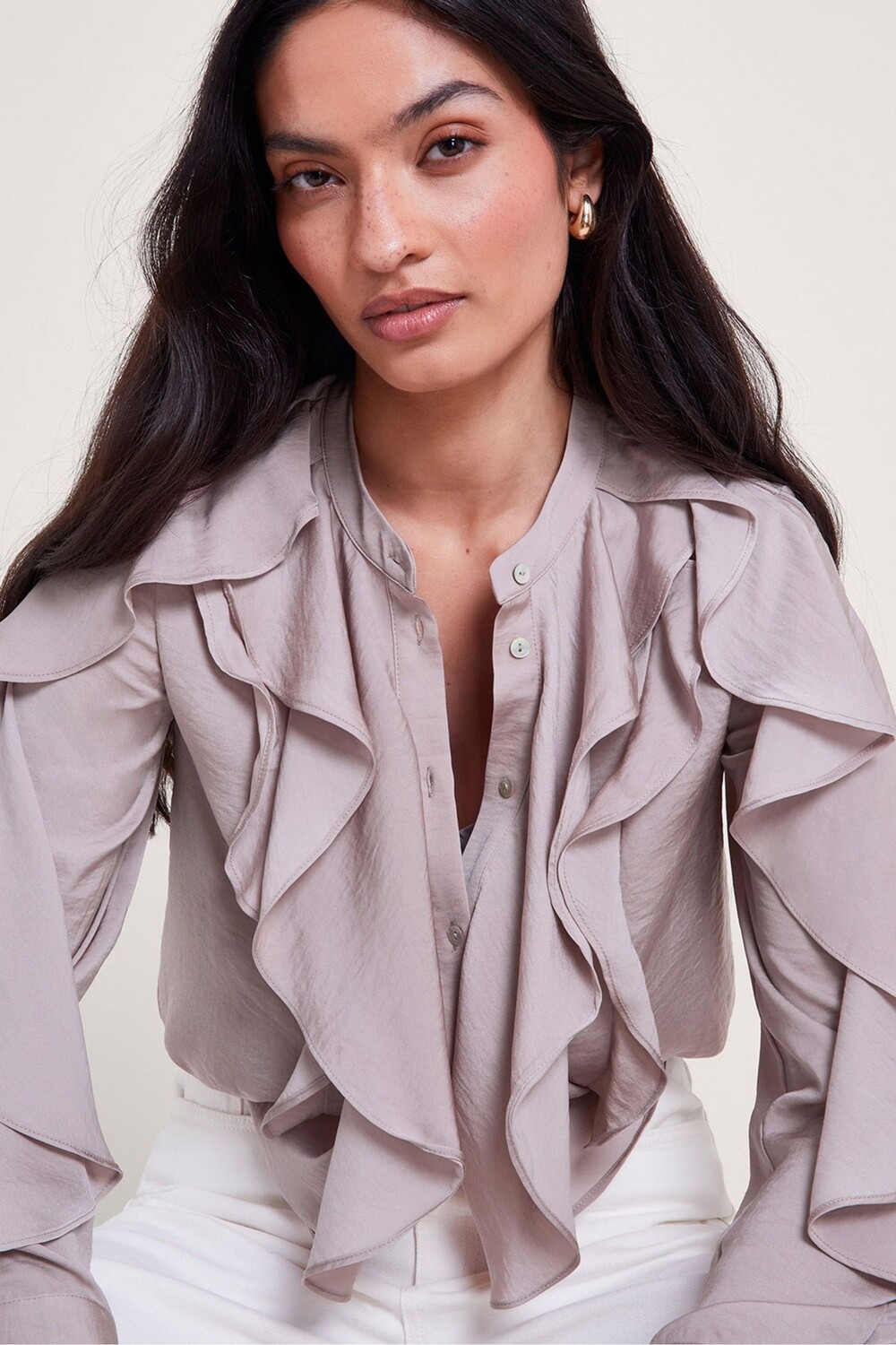 Атласная блузка Лола с рюшами Monsoon, фиолетовый
Атласная блузка Лола с рюшами Monsoon, фиолетовый