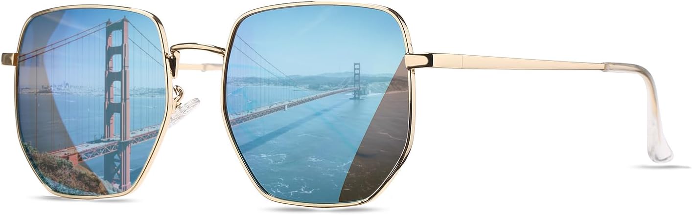 Солнцезащитные очки HJSTES с большими шестиугольными поляризованными линзами для женщин и мужчин, модные квадратные, с зеркальными линзами и защитой от УФ-излучения, A02 Gold Frame/Blue Mirrored
Солнцезащитные очки HJSTES с большими шестиугольными поляризованными линзами для женщин и мужчин, модные квадратные, с зеркальными линзами и защитой от УФ-излучения, A02 Gold Frame/Blue Mirrored