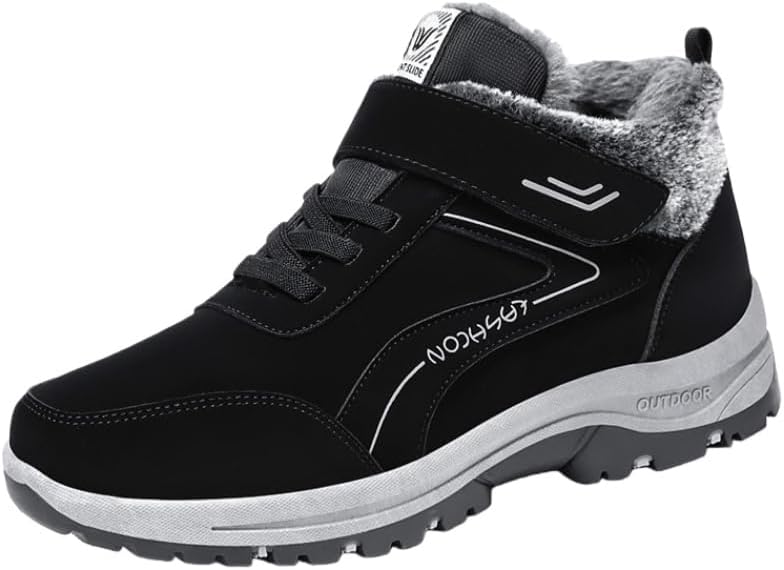 Зимние мужские ботинки FmShi с толстым утеплителем - зимние ботинки до щиколотки для прогулок на улице, езды на велосипеде и ходьбы, черный
Зимние мужские ботинки FmShi с толстым утеплителем - зимние ботинки до щиколотки для прогулок на улице, езды на велосипеде и ходьбы, черный