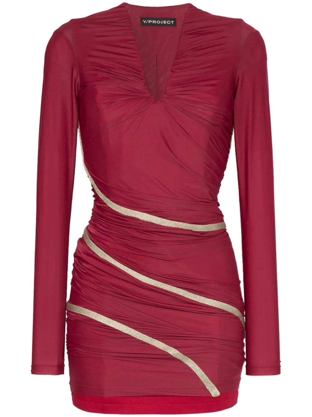 Приталенное платье макси с драпировками Y/Project, красный
Приталенное платье макси с драпировками Y/Project, красный