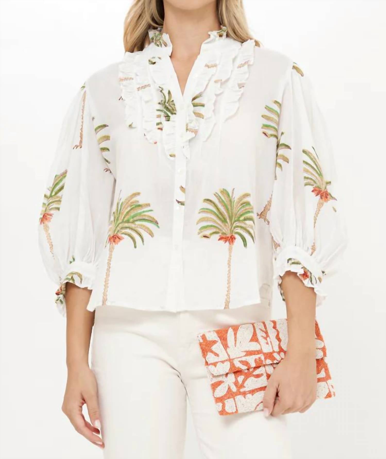 Блузка с рюшами и пуговицами в канареечно-зеленом цвете Oliphant
Блузка с рюшами и пуговицами в канареечно-зеленом цвете Oliphant