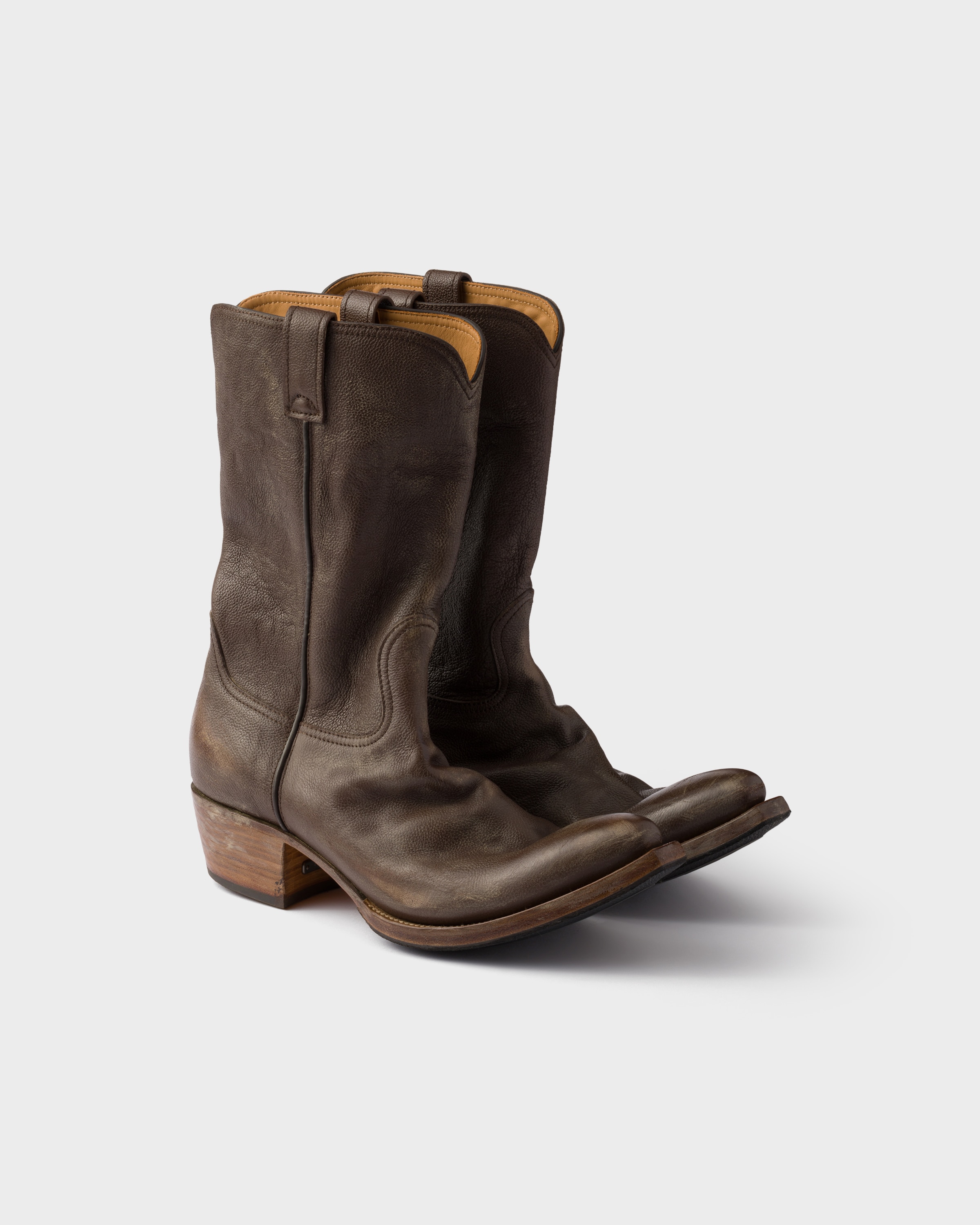 Кожаные ботинки Prada, коричневый
Кожаные ботинки Prada, коричневый