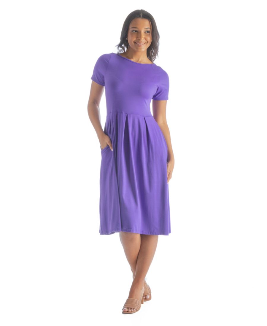 Укороченное платье миди с короткими рукавами и карманами 24seven Comfort Apparel, Lilac
Укороченное платье миди с короткими рукавами и карманами 24seven Comfort Apparel, Lilac