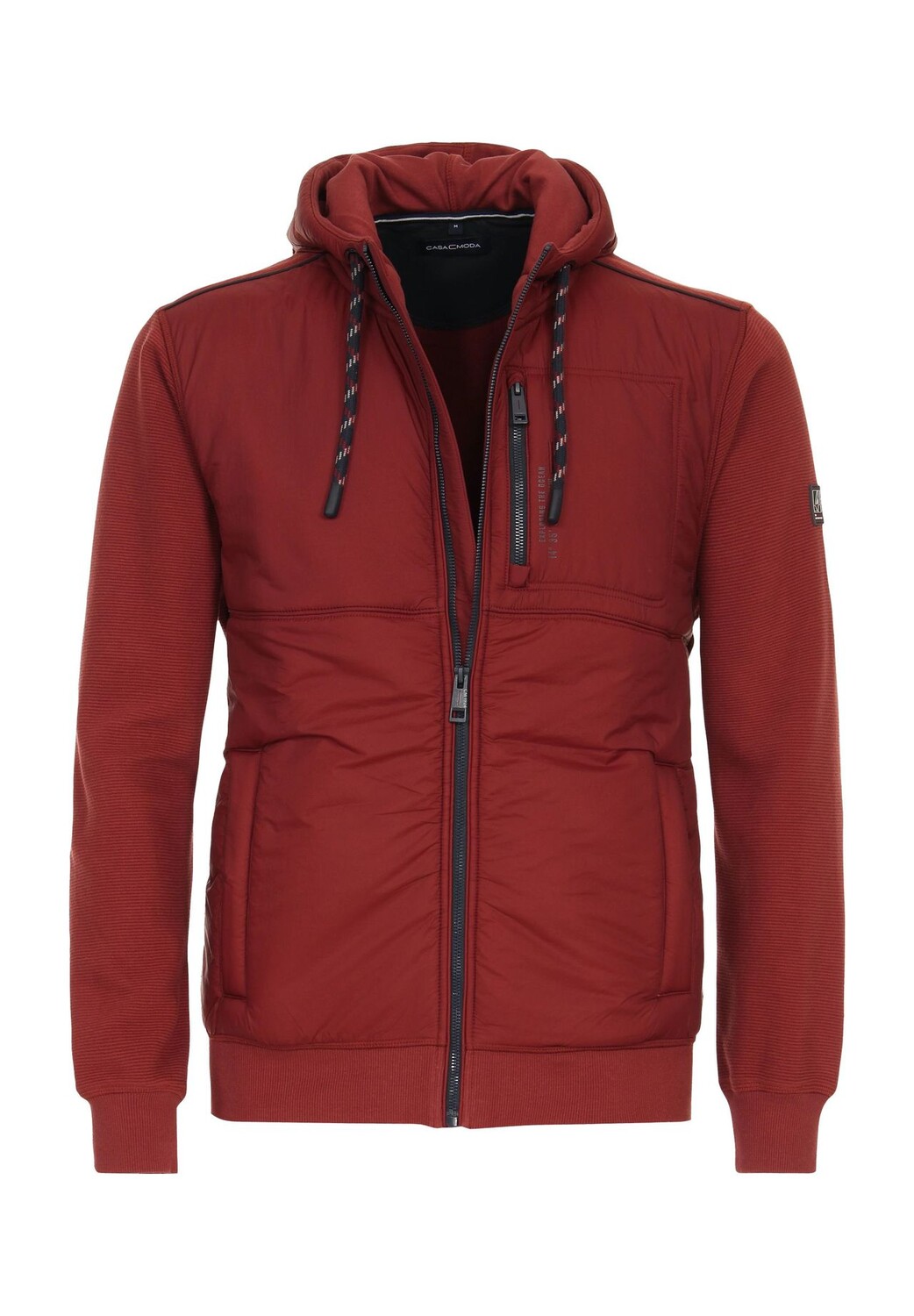 Куртка-переходник, капюшон, манжеты в рубчик, мужская CASAMODA, красный
Куртка-переходник, капюшон, манжеты в рубчик, мужская CASAMODA, красный