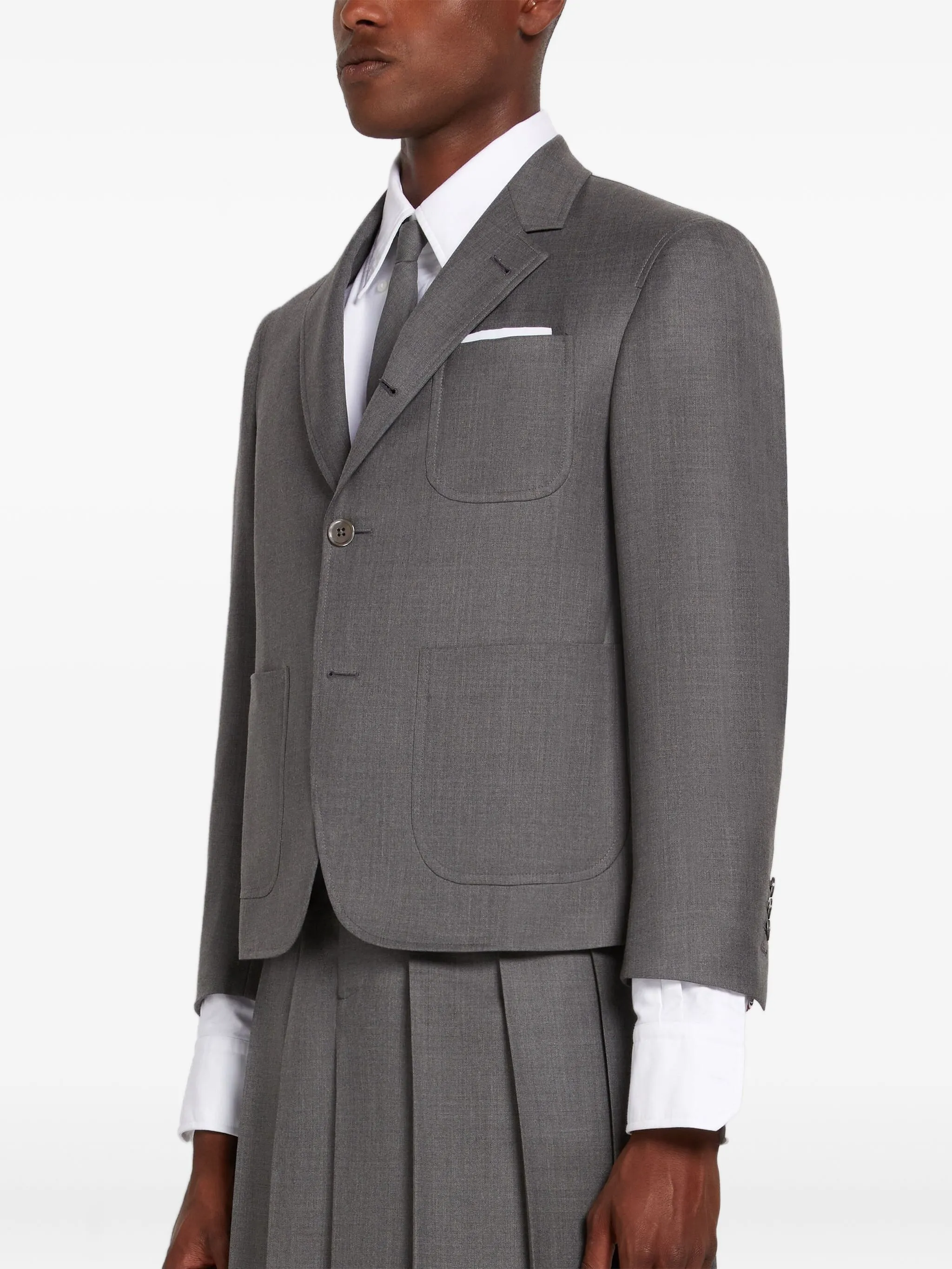 Шерстяной пиджак Thom Browne, серый
Шерстяной пиджак Thom Browne, серый