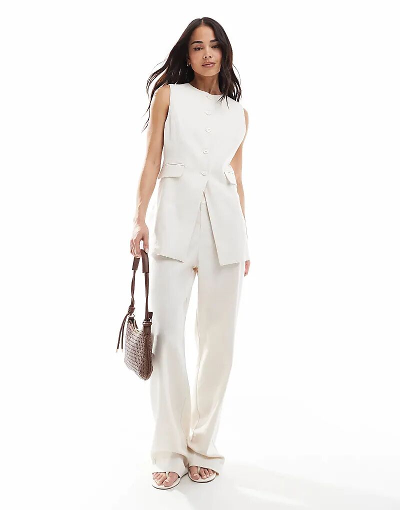 Прямые брюки Pimkie из льняной смеси, кремового цвета
Прямые брюки Pimkie из льняной смеси, кремового цвета