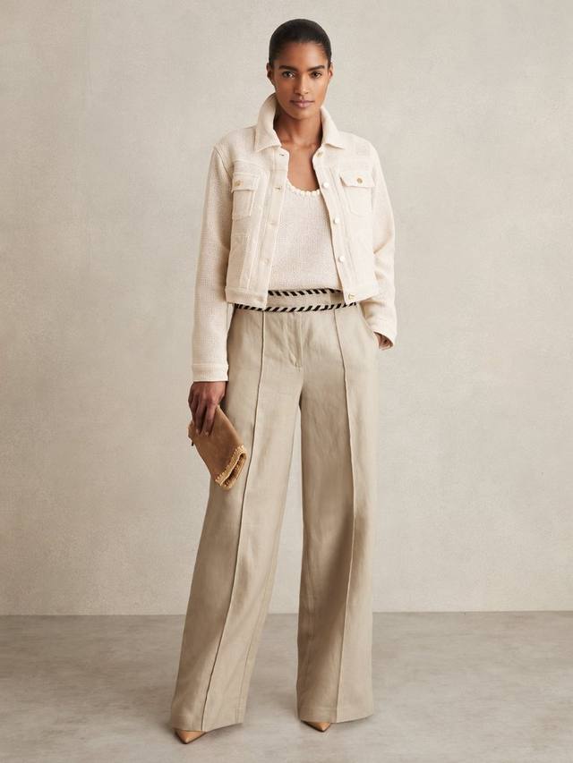 Светло-коричневые льняные брюки с широкими штанинами Reiss, цвет Neutral
Светло-коричневые льняные брюки с широкими штанинами Reiss, цвет Neutral