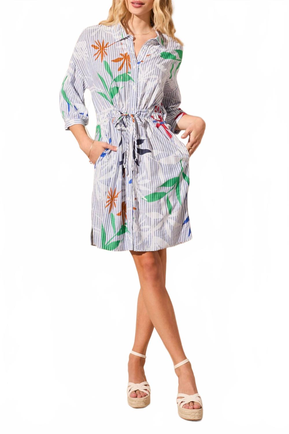 Синее мини-платье с принтом воды, завязкой на талии и карманами TRIBAL
Синее мини-платье с принтом воды, завязкой на талии и карманами TRIBAL