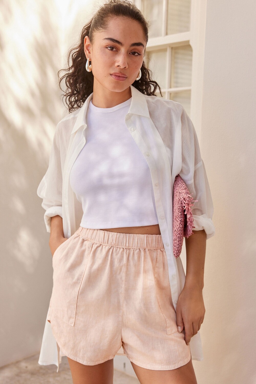 Шорты без застежки Next, бежевый
Шорты без застежки Next, бежевый