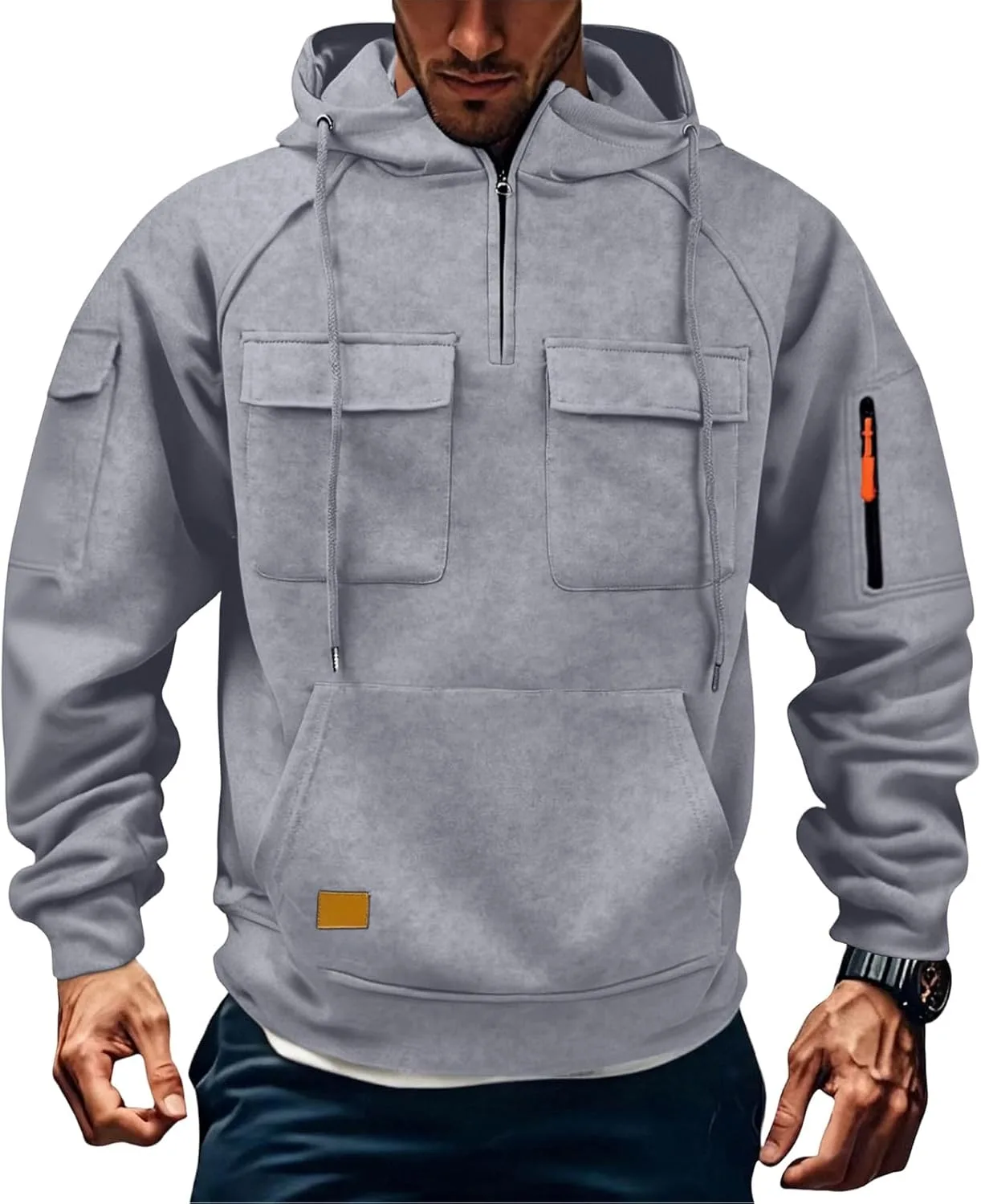 Толстовка с капюшоном Quarter Zip для мужчин, с длинным рукавом и карманами
Толстовка с капюшоном Quarter Zip для мужчин, с длинным рукавом и карманами