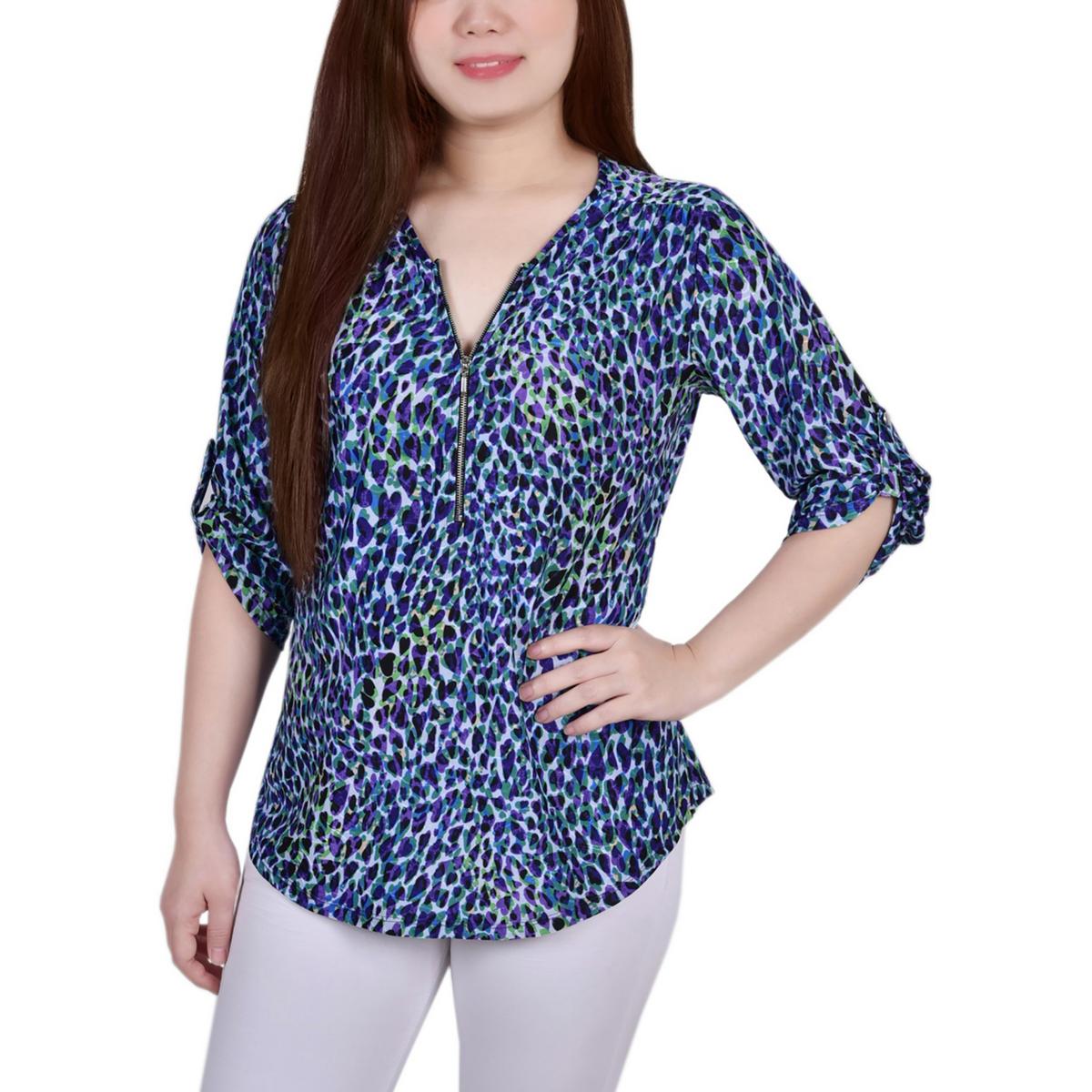 Женский топ с принтом животных, эластичный, на пуговицах NY Collection, цвет royal blue leopard
Женский топ с принтом животных, эластичный, на пуговицах NY Collection, цвет royal blue leopard