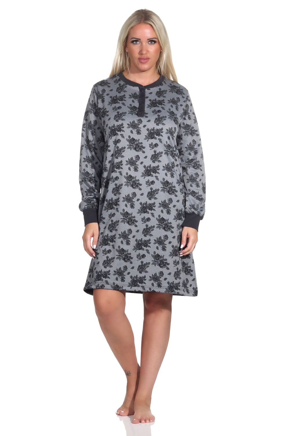 Ночная рубашка NORMANN Frottee, темно-серый 
Ночная рубашка NORMANN Frottee, темно-серый