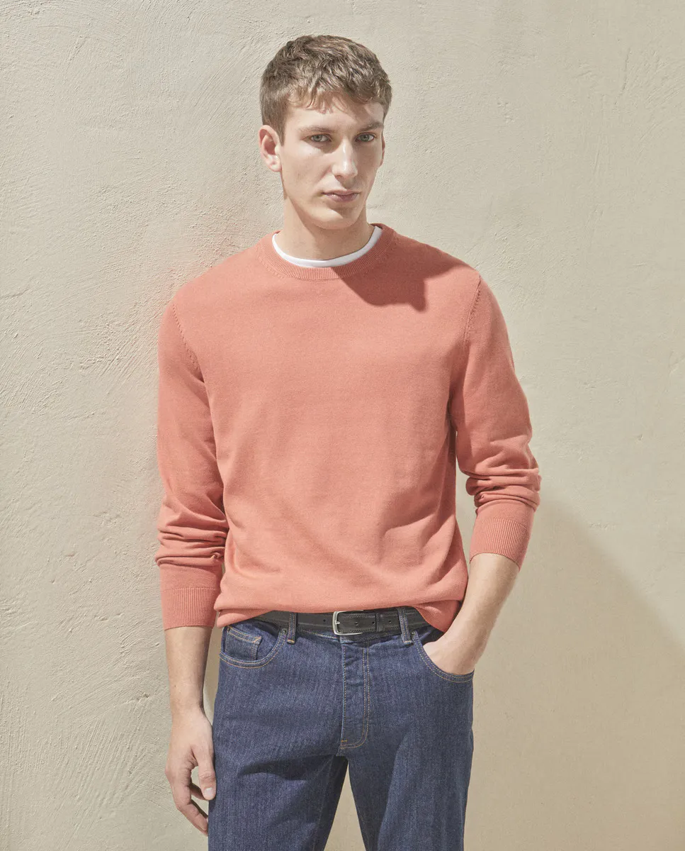 Мужской хлопковый свитер с круглым вырезом Dustin, оранжевый
Мужской хлопковый свитер с круглым вырезом Dustin, оранжевый