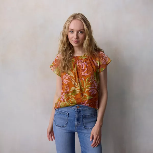 Женский топ-ракушка с присборенным воротом Lc Lauren Conrad, цвет spice misty jungle
Женский топ-ракушка с присборенным воротом Lc Lauren Conrad, цвет spice misty jungle