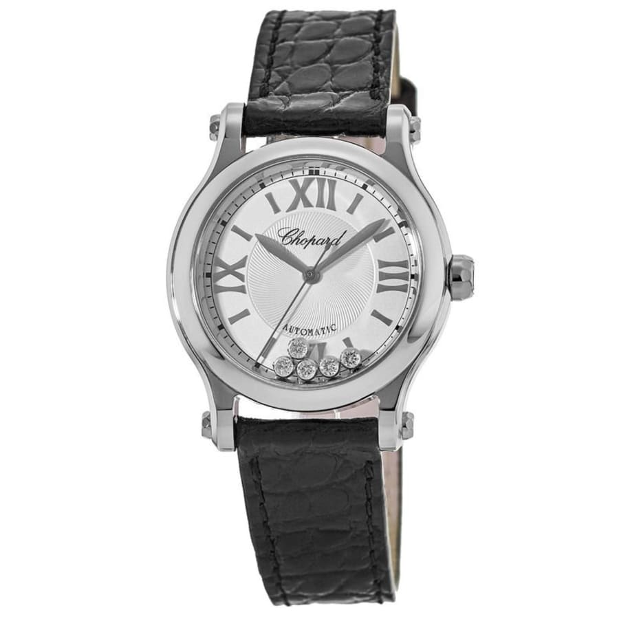 Chopard Happy Sport 30 мм плавающие бриллианты автоматические женские часы с кожаным ремешком 278573-3011, серебряный
Chopard Happy Sport 30 мм плавающие бриллианты автоматические женские часы с кожаным ремешком 278573-3011, серебряный