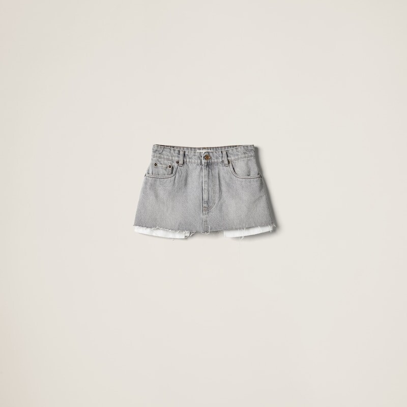 Короткая джинсовая юбка Miu Miu, серый
Короткая джинсовая юбка Miu Miu, серый