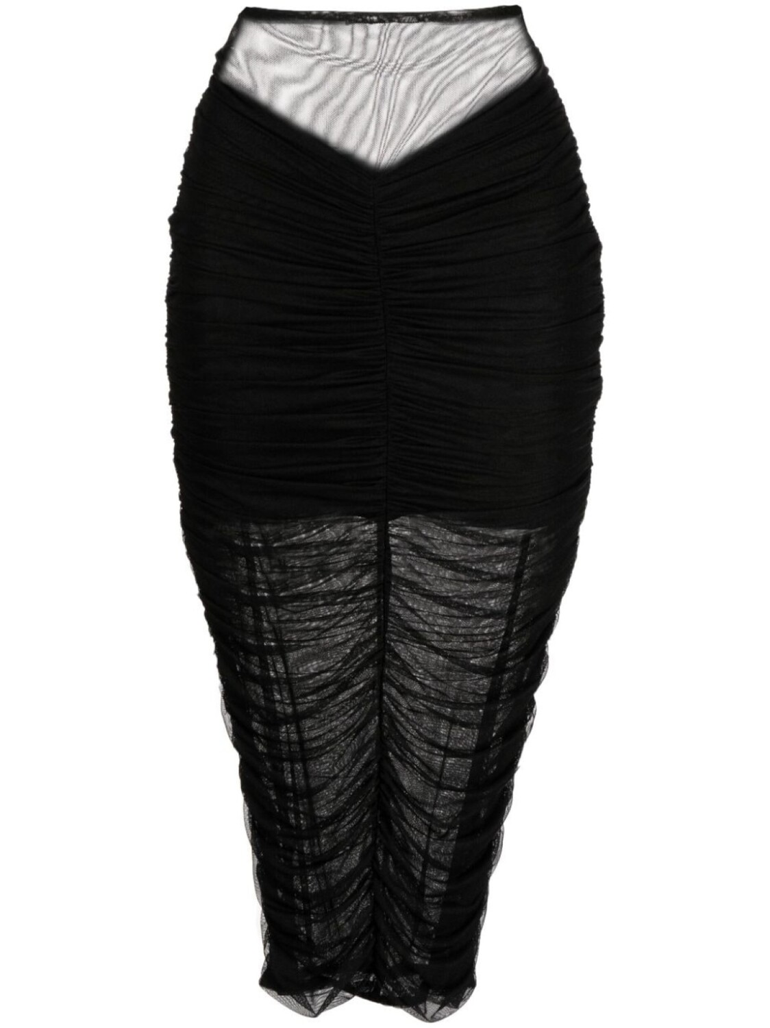 Fleur Du Mal юбка миди со сборками, черный 
Fleur Du Mal юбка миди со сборками, черный