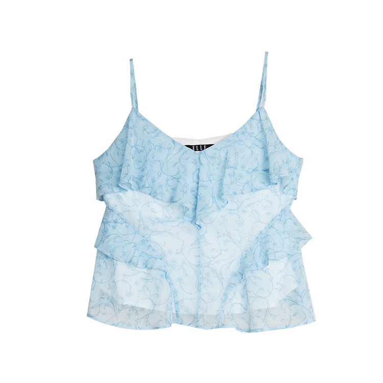 ELLE Топ-майка женская Blue Crew Neck Moderate Others
ELLE Топ-майка женская Blue Crew Neck Moderate Others