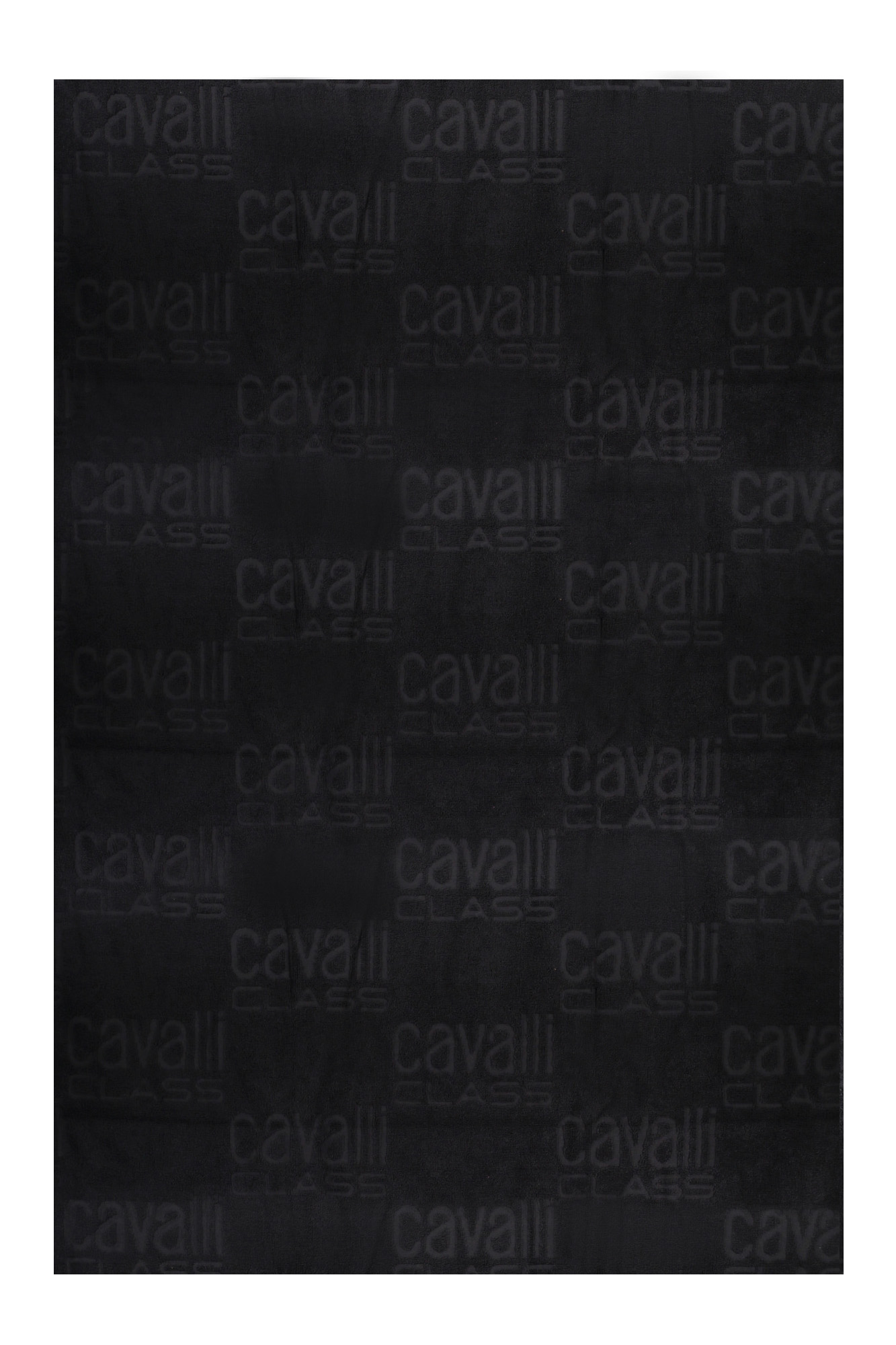 Пляжное полотенце Cavalli Class хлопковое с принтом, черный 
Пляжное полотенце Cavalli Class хлопковое с принтом, черный