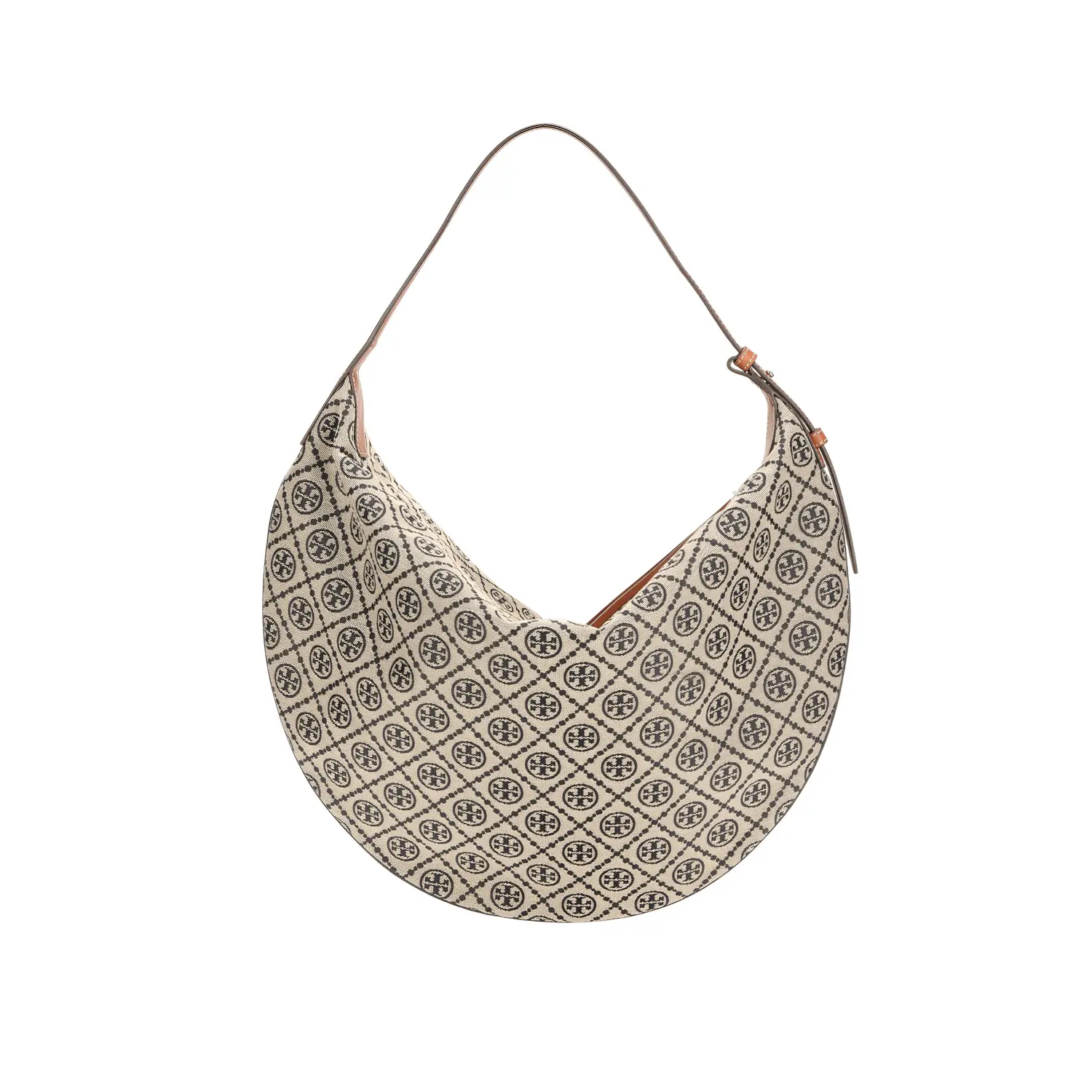 TORY BURCH Тканевая сумка полумесяц с монограммой T
TORY BURCH Тканевая сумка полумесяц с монограммой T