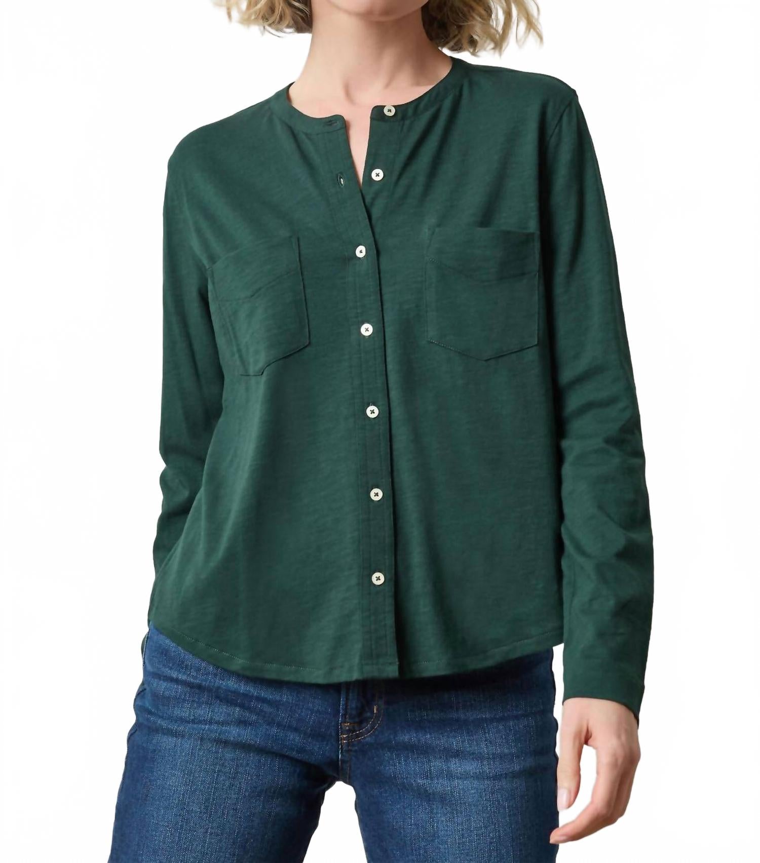 Lilla P Рубашка с воротником-стойкой на пуговицах, зеленого цвета
Lilla P Рубашка с воротником-стойкой на пуговицах, зеленого цвета