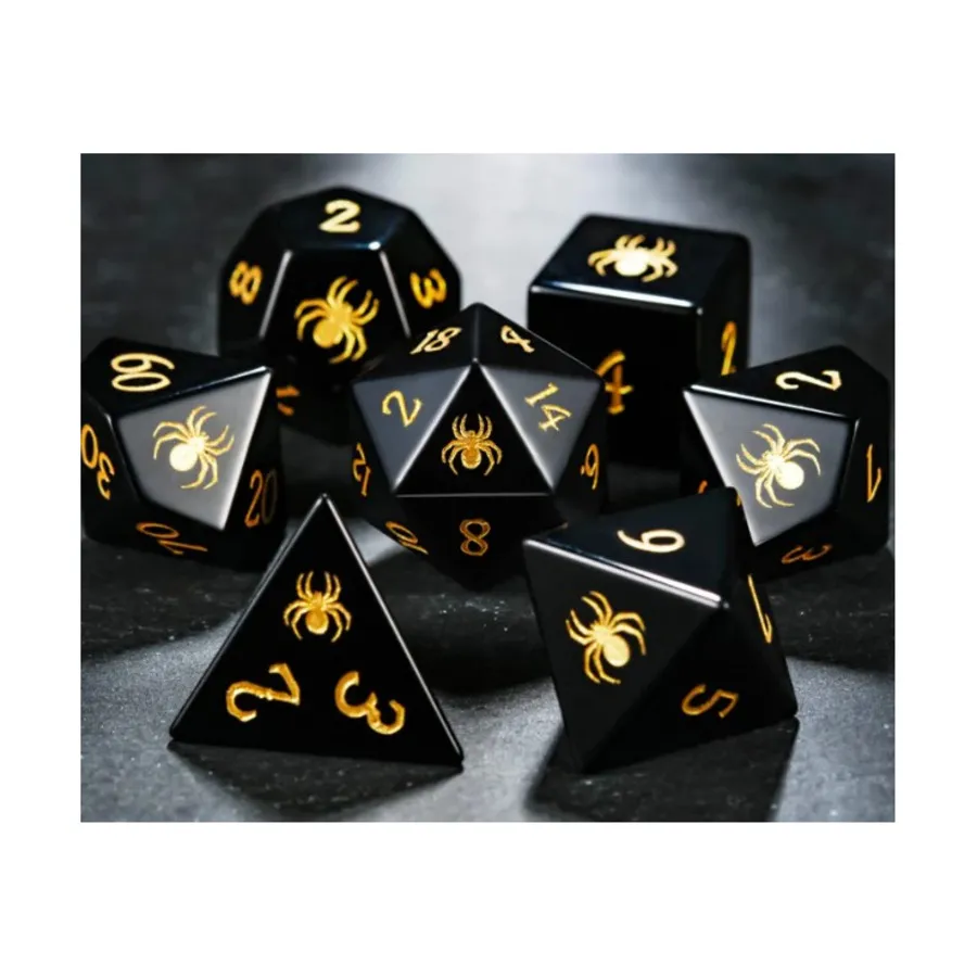Poly Set Черный обсидиан — Паук с золотом (7), Gemstone Dice (Crystal Maggie)
Poly Set Черный обсидиан — Паук с золотом (7), Gemstone Dice (Crystal Maggie)