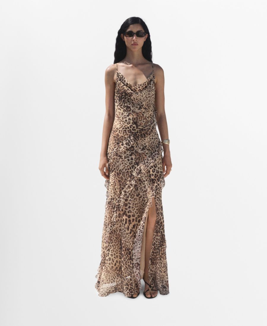 Женское платье с оборками и анималистическим принтом MANGO, Ecru
Женское платье с оборками и анималистическим принтом MANGO, Ecru