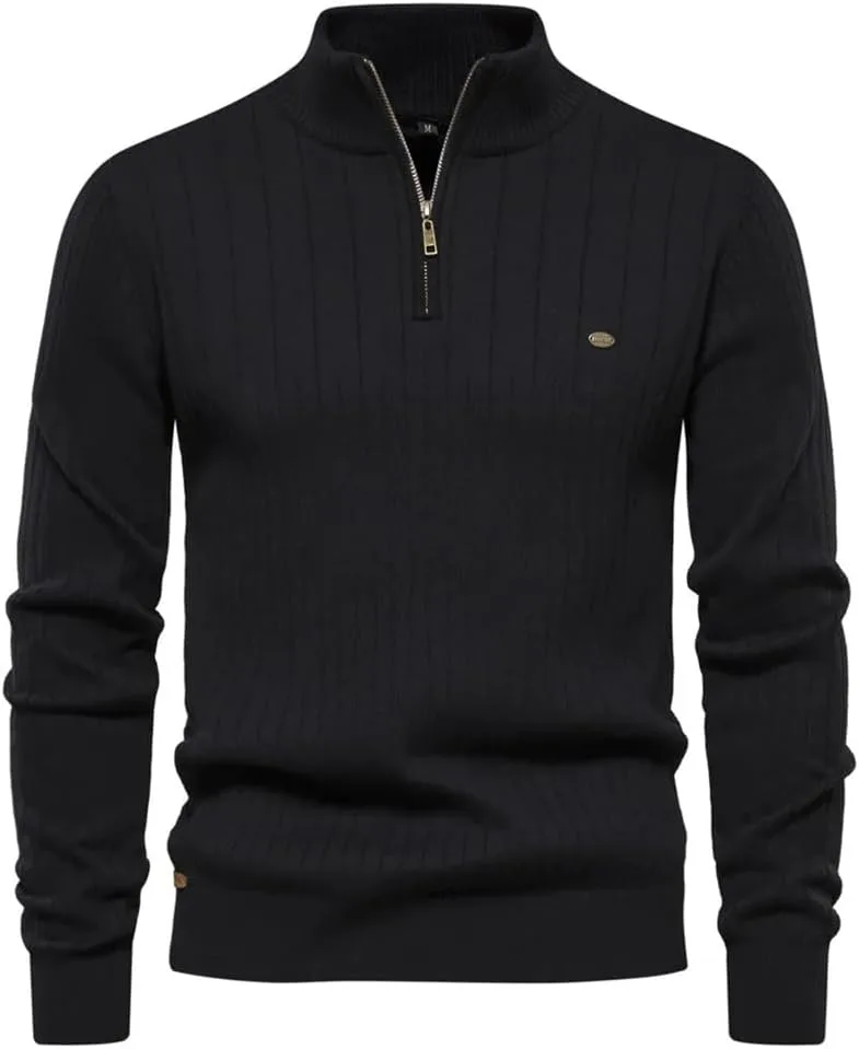 Мужской свитер с длинным рукавом и полувысоким воротником на молнии Dninmim
Мужской свитер с длинным рукавом и полувысоким воротником на молнии Dninmim