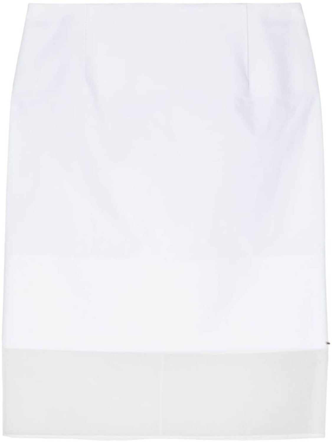 Поплиновая юбка с прозрачной вставкой Sportmax, белый 
Поплиновая юбка с прозрачной вставкой Sportmax, белый