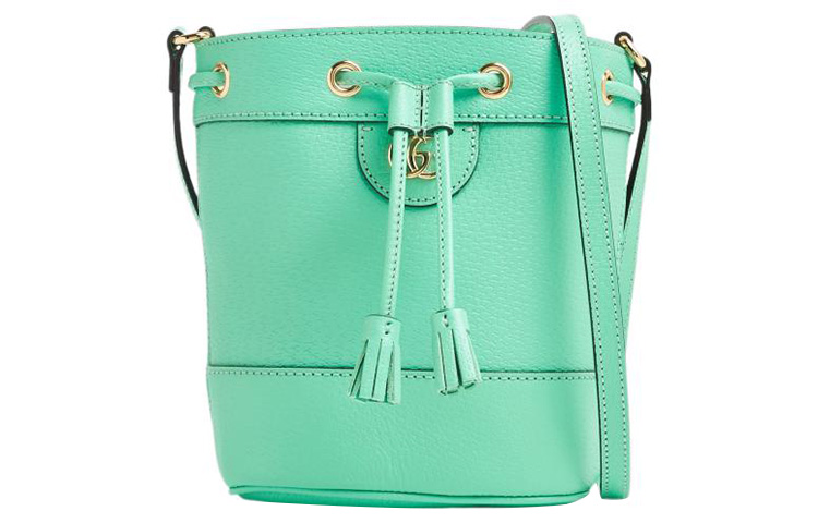 Ophidia Кожаная Сумка Бакет через плечо, Наплечная Сумка Женская Мятно-Зеленая GUCCI