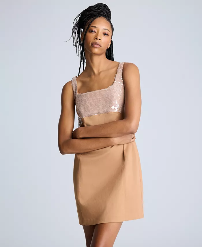 Женское платье-трапеция с открытой спиной и лифом, расшитым пайетками Kenneth Cole, коричневый/бежевый
Женское платье-трапеция с открытой спиной и лифом, расшитым пайетками Kenneth Cole, коричневый/бежевый