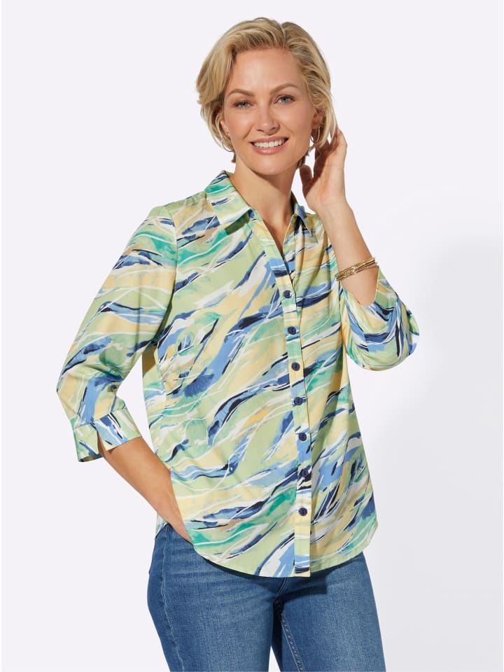 Блузка с принтом в фисташковом и ванильном цветах WITT WEIDEN
Блузка с принтом в фисташковом и ванильном цветах WITT WEIDEN