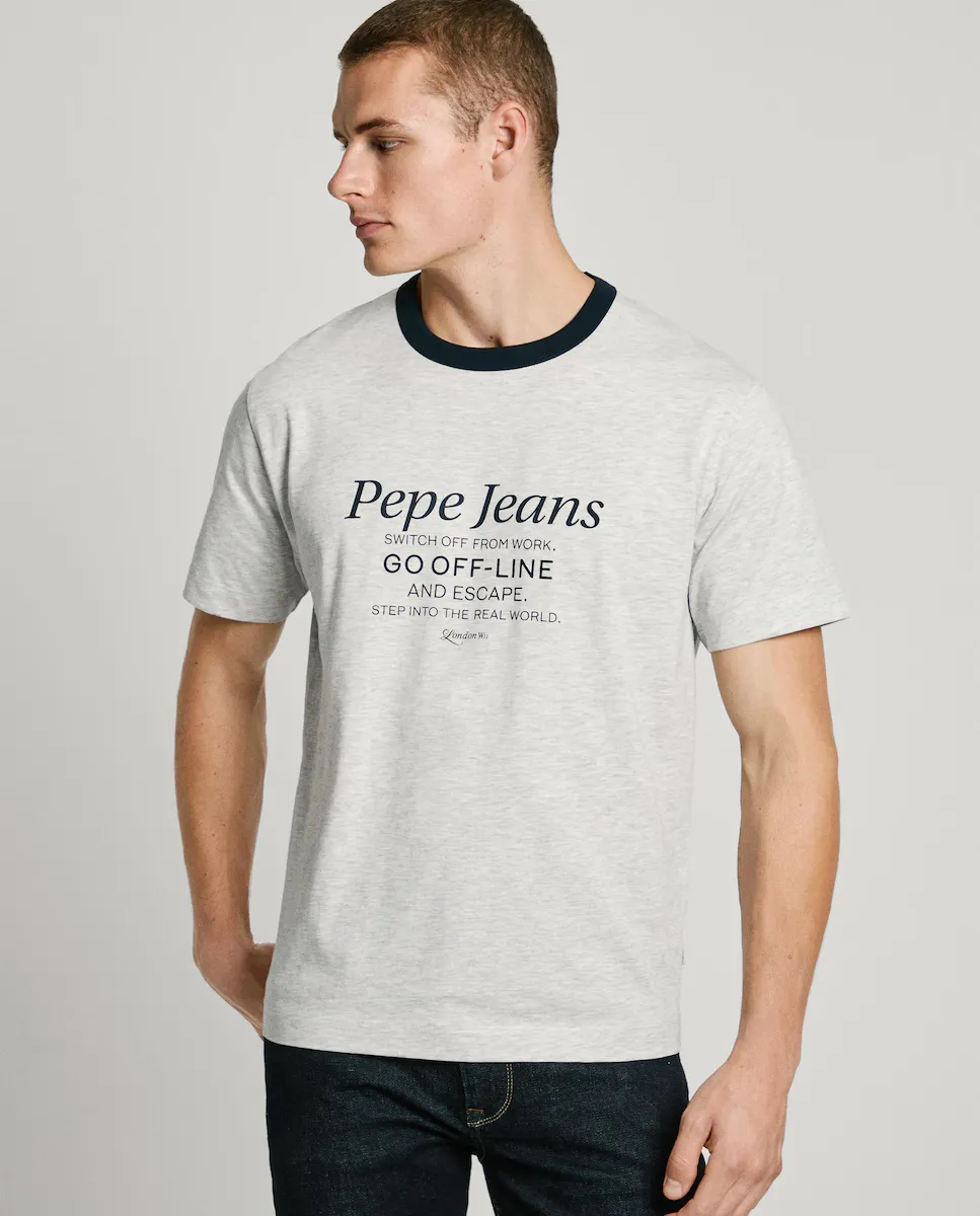 Мужская футболка с коротким рукавом и напечатанным логотипом Pepe Jeans, светло-серый
Мужская футболка с коротким рукавом и напечатанным логотипом Pepe Jeans, светло-серый