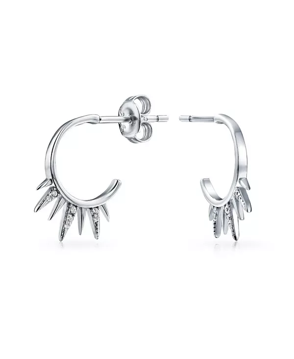 Панк-Рокер, гот, байкер, ювелирные изделия, стрелы, 5 шипов, полукольца, серьги-гвоздики, кубические цирконии, паве из серебра 925 пробы Bling Jewelry, silver
Панк-Рокер, гот, байкер, ювелирные изделия, стрелы, 5 шипов, полукольца, серьги-гвоздики, кубические цирконии, паве из серебра 925 пробы Bling Jewelry, silver