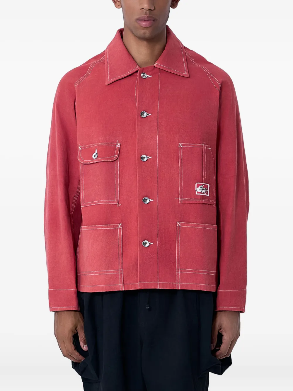 Жакет с накладными карманами в стиле "железнодорожник" STORY mfg., розовый
Жакет с накладными карманами в стиле "железнодорожник" STORY mfg., розовый