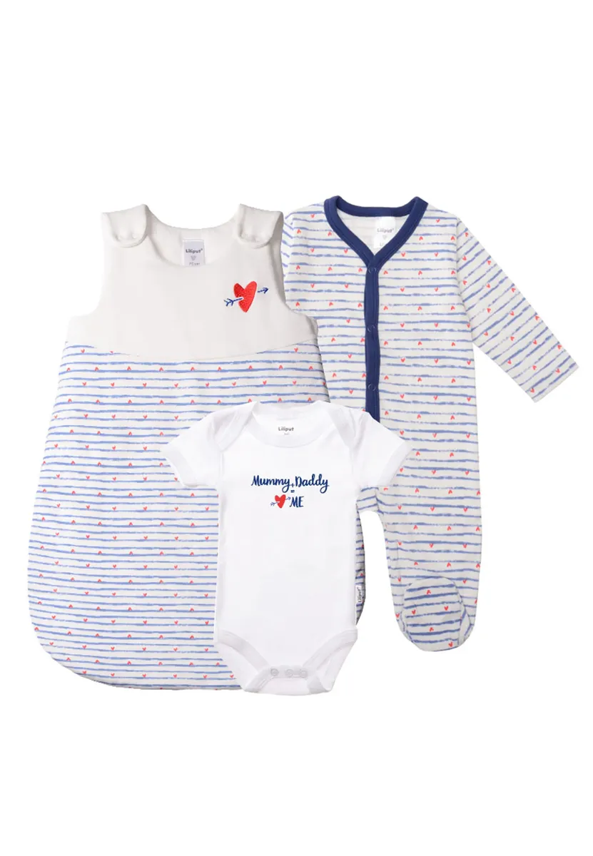 Комплект начального снаряжения Liliput "Мама+Папа=Я" с милым принтом в виде сердечек, белый
Комплект начального снаряжения Liliput "Мама+Папа=Я" с милым принтом в виде сердечек, белый