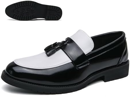 Мужские модные лоферы на платформе с кисточками, удобные, с широким круглым носком, без застежки, подошва с протектором, низкий каблук-блок, деловые туфли, противоскользящие, для работы в офисе и повседневной носки Qooel, белый/черный
Мужские модные лоферы на платформе с кисточками, удобные, с широким круглым носком, без застежки, подошва с протектором, низкий каблук-блок, деловые туфли, противоскользящие, для работы в офисе и повседневной носки Qooel, белый/черный