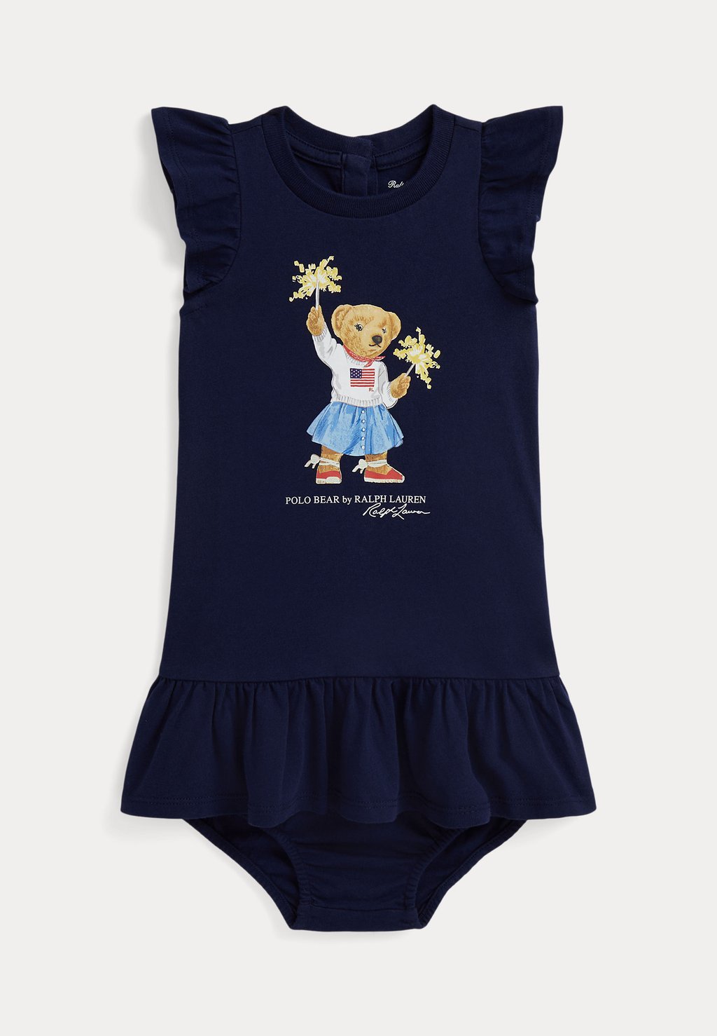 Платье из джерси POLO BEAR COTTON JERSEY DRESS & BLOOMER Polo Ralph Lauren, синий 
Платье из джерси POLO BEAR COTTON JERSEY DRESS & BLOOMER Polo Ralph Lauren, синий