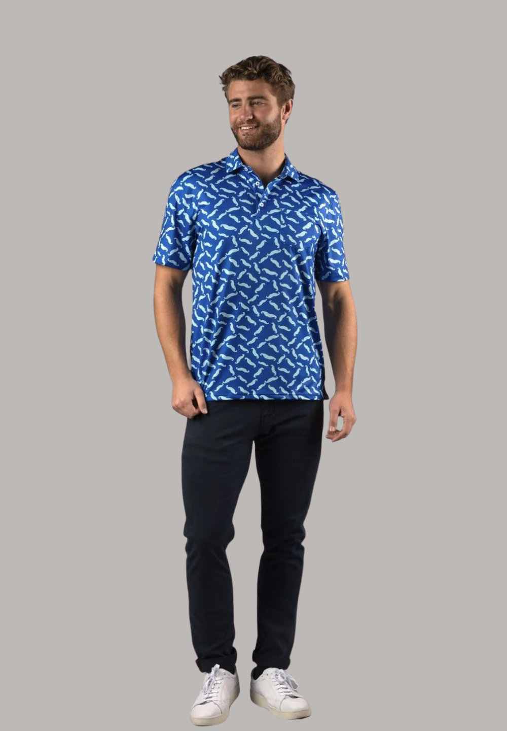 Рубашка поло цвета кобальта с бирюзовыми усами American Heritage
Рубашка поло цвета кобальта с бирюзовыми усами American Heritage