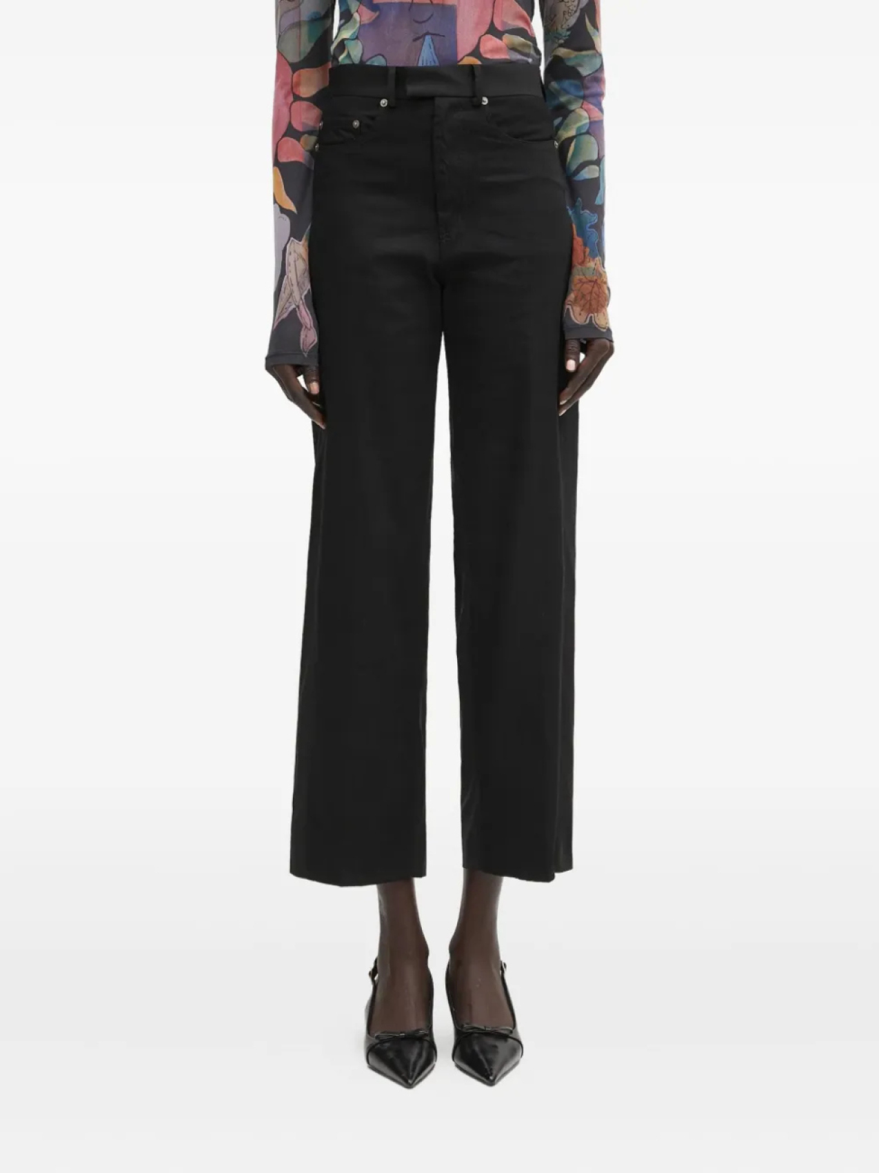 Укороченные брюки Undercover со вставками, черный
Укороченные брюки Undercover со вставками, черный