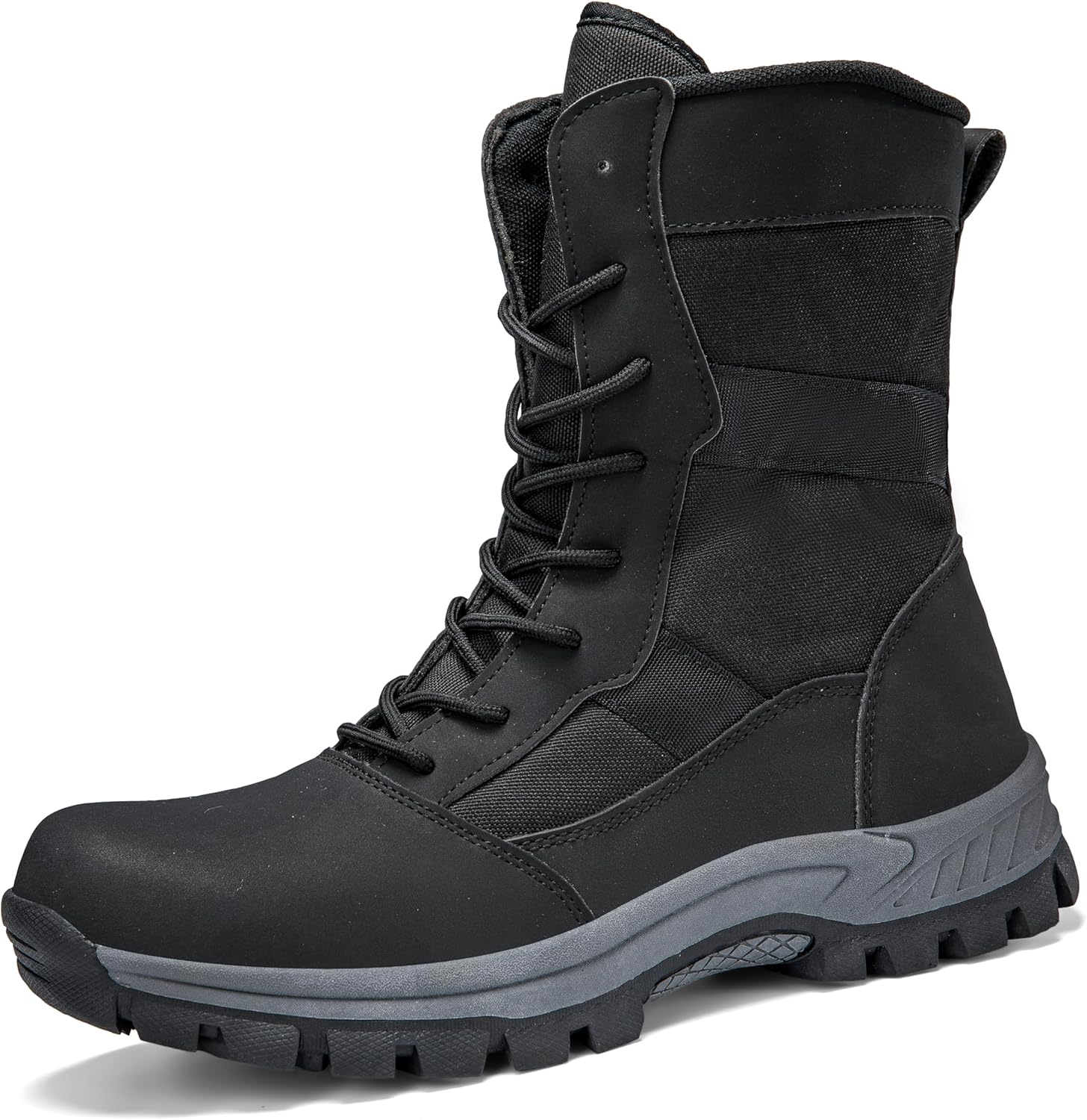 Тактические военные ботинки LEIJOP для мужчин, высокие боевые ботинки с верхом из искусственной кожи и противоскользящей подошвой из TPR, легкие походные ботинки весом 1,0 кг для кемпинга, охоты и работы, черный
Тактические военные ботинки LEIJOP для мужчин, высокие боевые ботинки с верхом из искусственной кожи и противоскользящей подошвой из TPR, легкие походные ботинки весом 1,0 кг для кемпинга, охоты и работы, черный