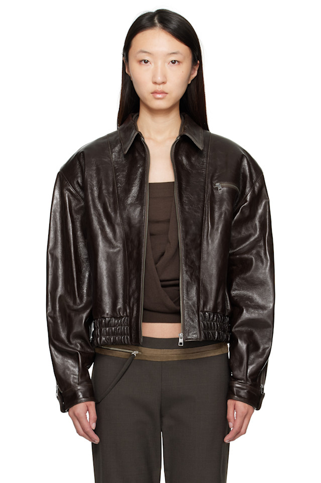 Мини кожаная куртка Lora Paloma Wool, коричневый 
Мини кожаная куртка Lora Paloma Wool, коричневый